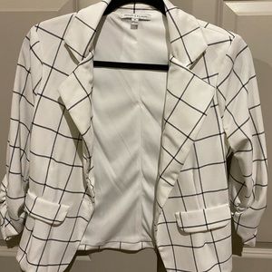 Checkered stripe blazer
